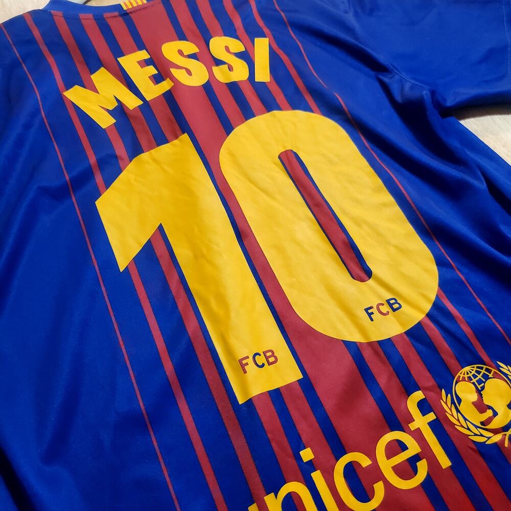 Fcb Rakuten Barcelona Messi Jersey #10 Size Small Futbol Soccer Blue - Picture 10 of 10